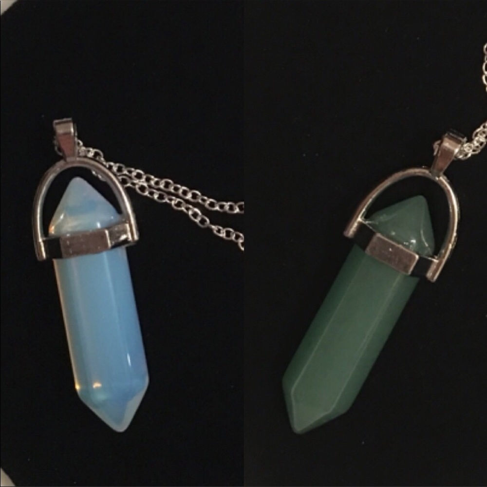 2 for $20 crystal stone pendant necklaces - Picture 4 of 8
